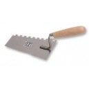 Stainless bucket trowel 160mm noched 6x6mm    