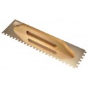 Stainless trowel  480mm  notched 4*4 wooden handle