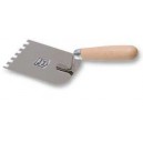 Stainless margin trowel 80 mm front noched 6x6 mm