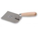 Stainless margin trowel 120 mm triangular front noched   