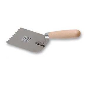 Stainless margin trowel 120 mm front triangular noched   