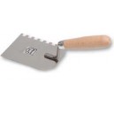 Stainless margin trowel 80 mm  triangular side noched   