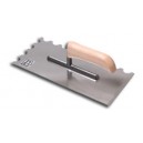 Stainless trowel AL. 270mm notched, curved teeth