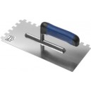 Stainless trowel AL 270mm notched 6*6 rubber handle